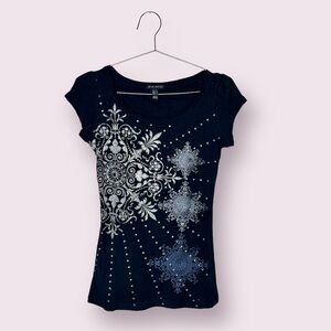 Y2K FANG grunge black graphic top